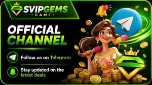 SVIP Gems Game app showing slot games, Fortune Tiger, and casino titles on Android